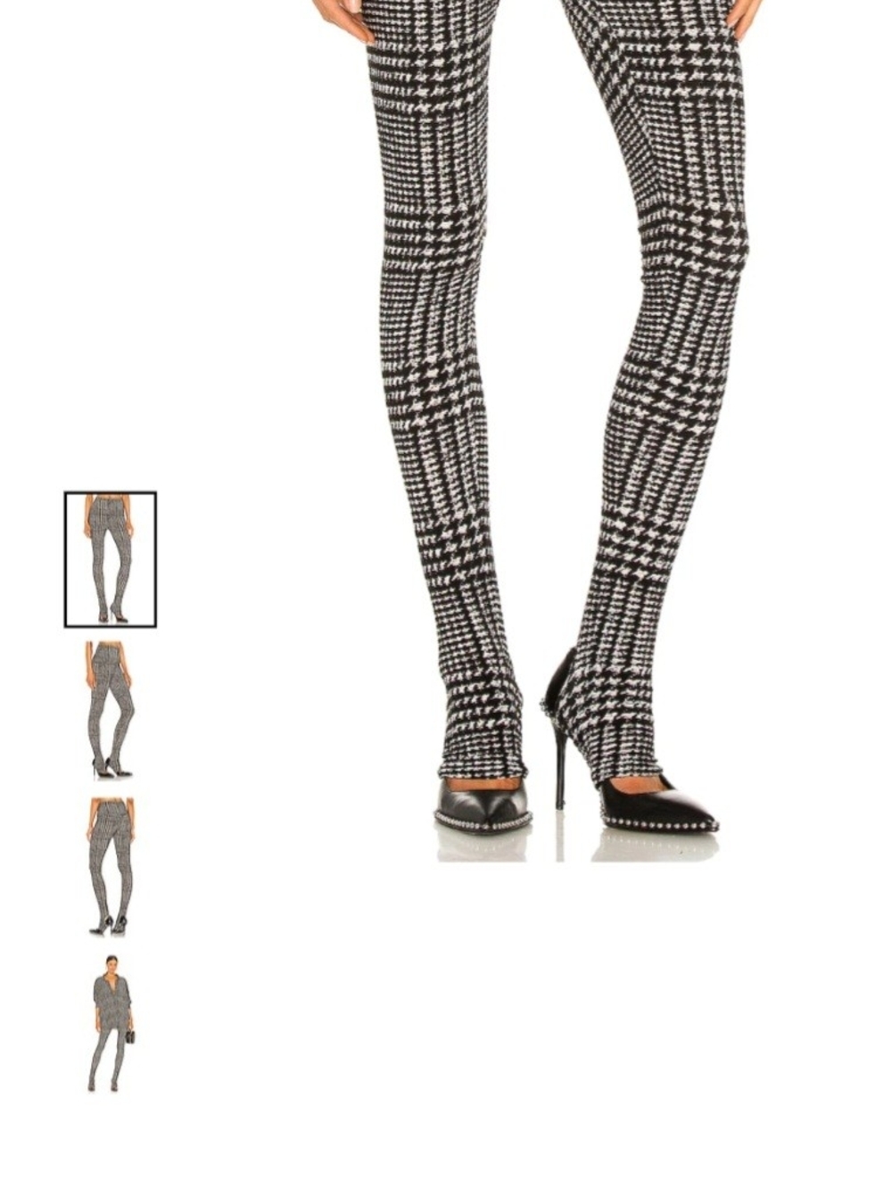 Norma Kamali Black & White Houndstooth Leggings